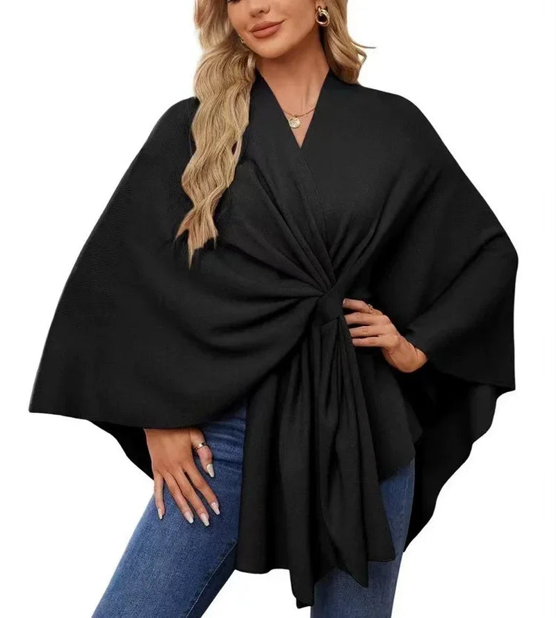 Poncho con Cuello en V