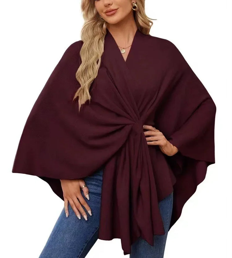 Poncho con Cuello en V