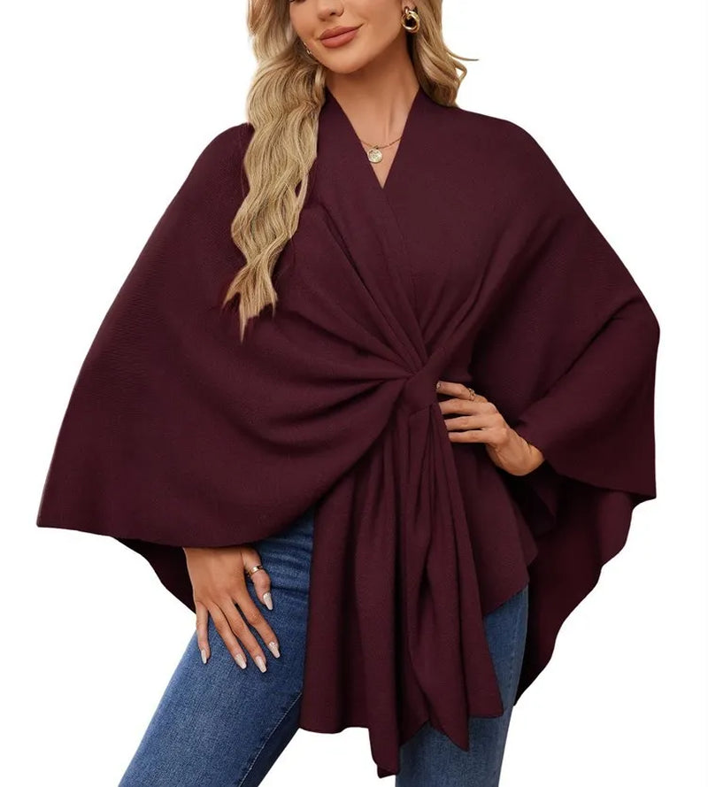 Poncho con Cuello en V