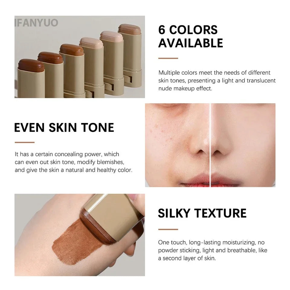 6 Color Tinted Foundation Cream Stick Waterproof