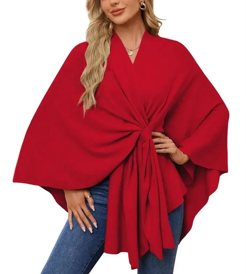 Poncho con Cuello en V